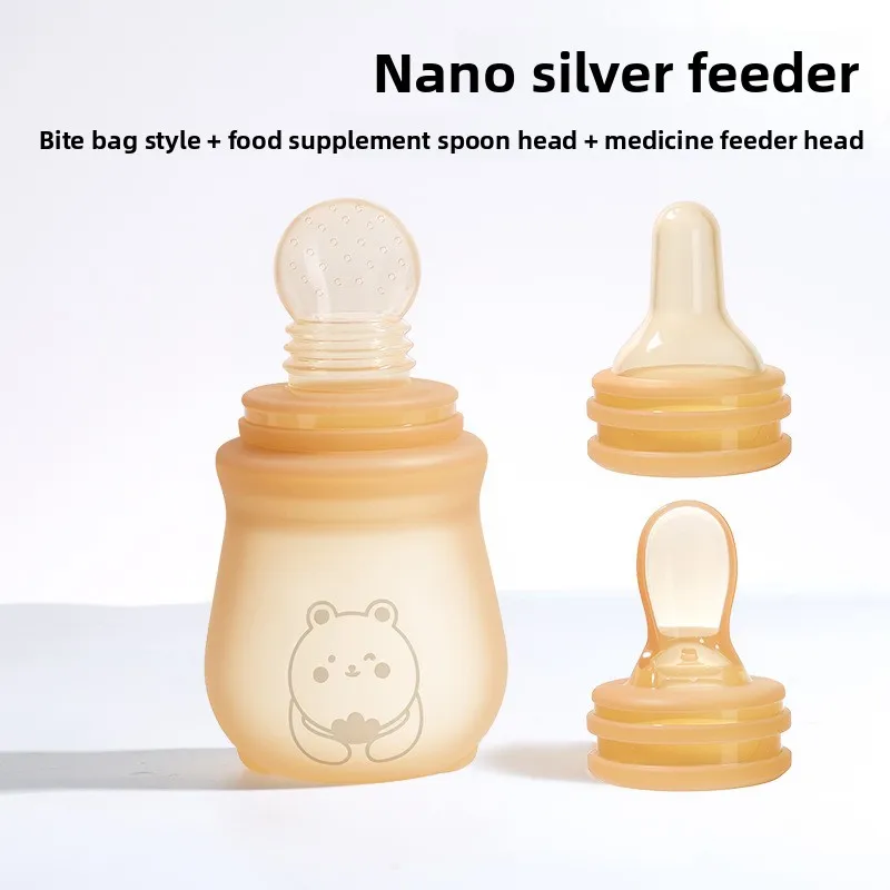 

3-in-1 Silicone Rice Paste Soft Spoon for Baby Feeding Squeeze Type Bite and Enjoy Feeding Spoon Easy To Change Spoon