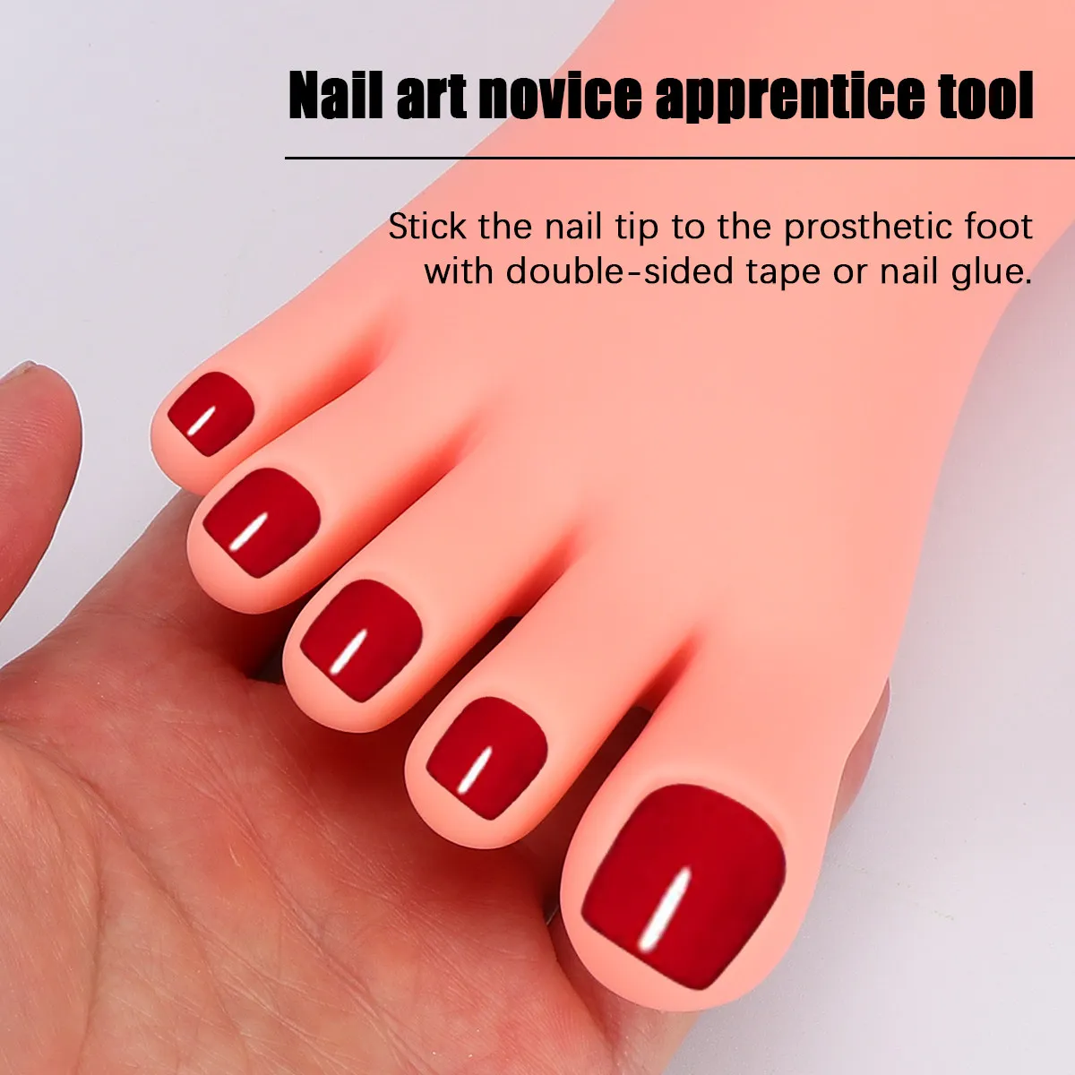 

1Pcs Nail Art Right Foot Practice Tool Durable Lightweight Manicure Trainer Elastic Soft Skin Feel Nail Art Training Aid