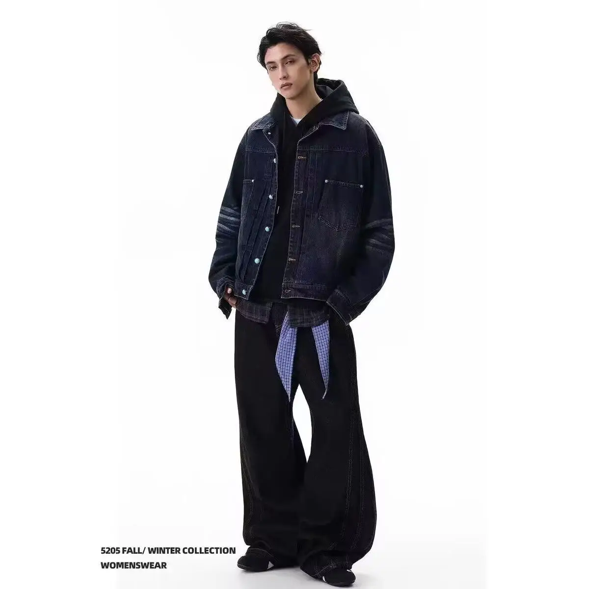 

Loose Men's Jaet 2024 Spring Autumn Sli Streetwear Hong Kong Sle Casual Coat Youth Trendy Outerwear Stand Fit Long...