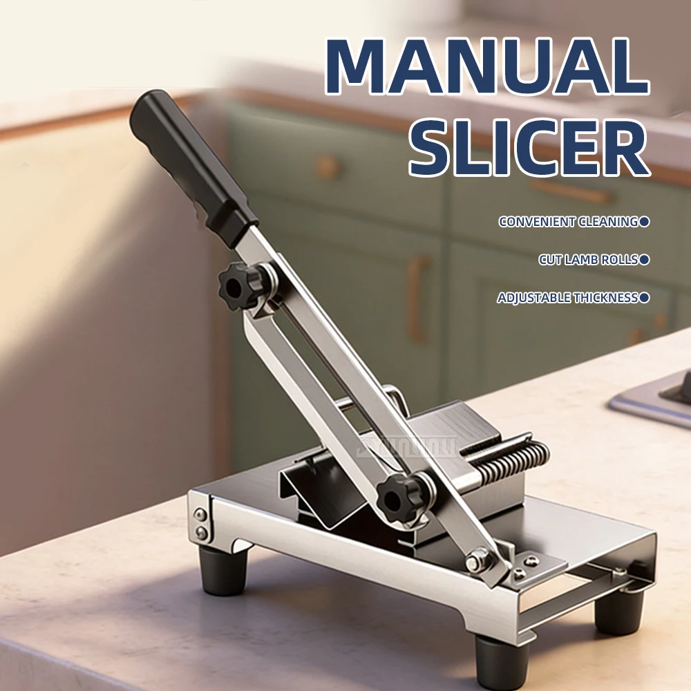 

MF-1 Manual Meat Slicer Stainless Steel Lamb Roll Cutter Home Kitchen Gadget