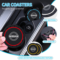 2pcs Car Cup Pad Silicone Water Coaster Drink Cup Non-slip Mat For Nissan Qashqai Juke Sentra Altima Versa Maxima Almera Rogue