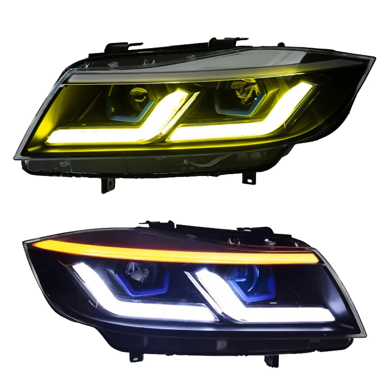 

For BMW 3 Series E90 Head Lens 2005 2009 2012 Auto Parts E90 Upgrade Front Lights Headlights Car Accessories Yellow DRL Assembly