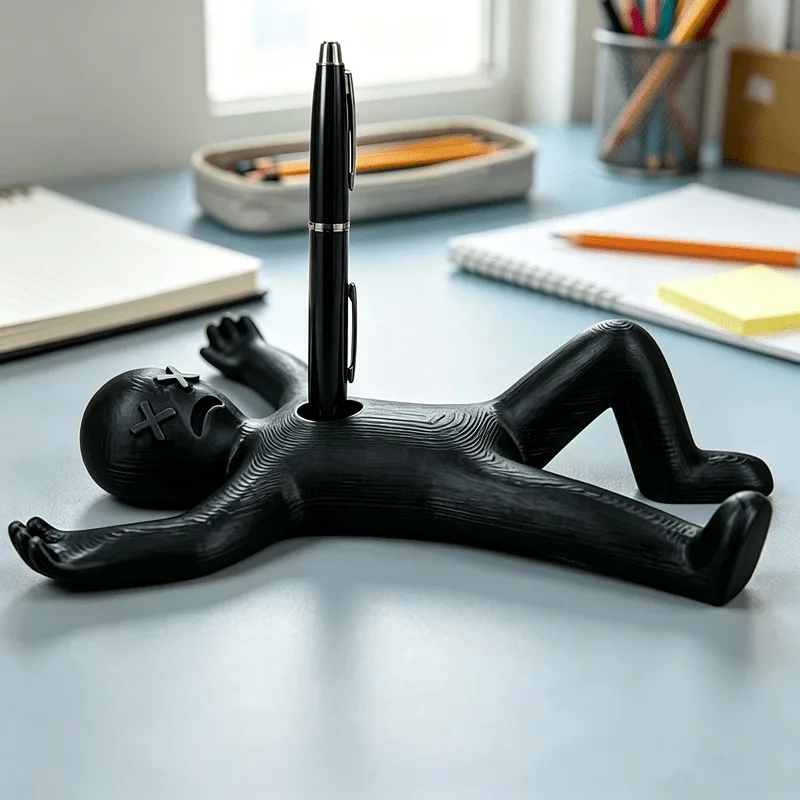 Stick Man pen holder, office/study/desktop, contour design, unique visual effects, suitable for school season and Christmas gift