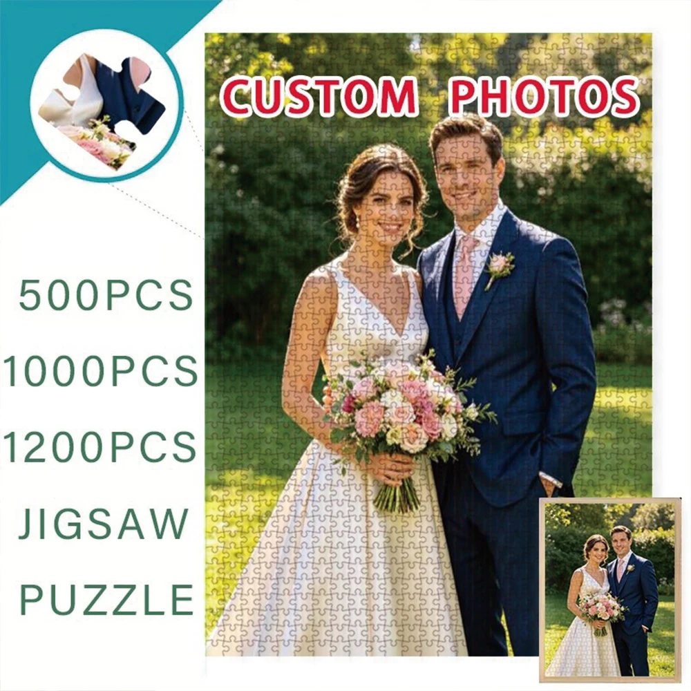 35/300/500/1041pcs Personalized Custom Photo Puzzle Family Photos Pet Day Pet Lovers' Birthday Gifts