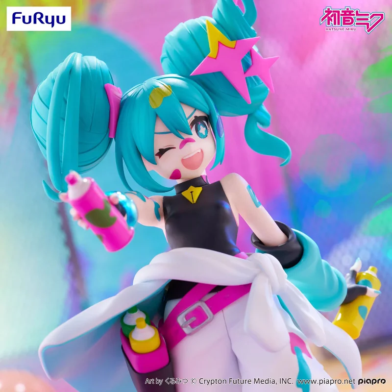 En Stock Original FuRyu Hatsune Miku Trio Try IT Graffiti chica Anime figura muñeca adornos modelo colección regalo de cumpleaños