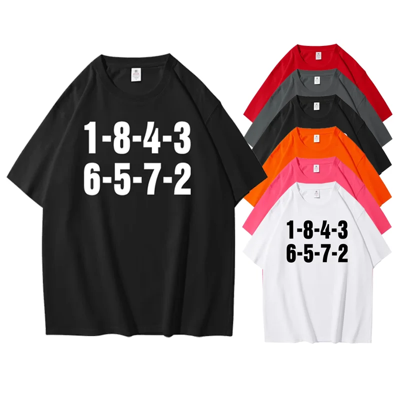 2024 Summer New Fashion Leisure 100% Cotton Loose round neck Men's T-shirt Sports Hip-hop Print pattern Fashion Men's  T-Shirts