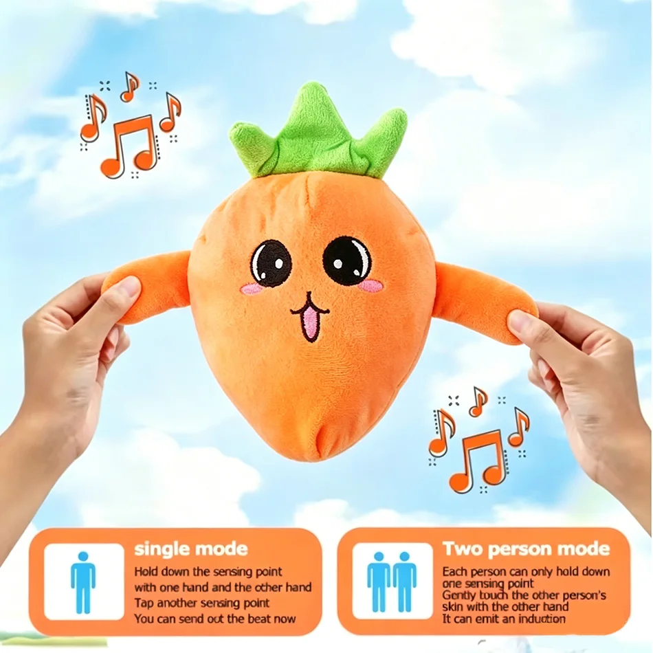 Carrot Baby Beat Sensing Creative Fruit Novelty Parent-Child Musical Interactive Piano Toy Plush Doll Christmas Gifts