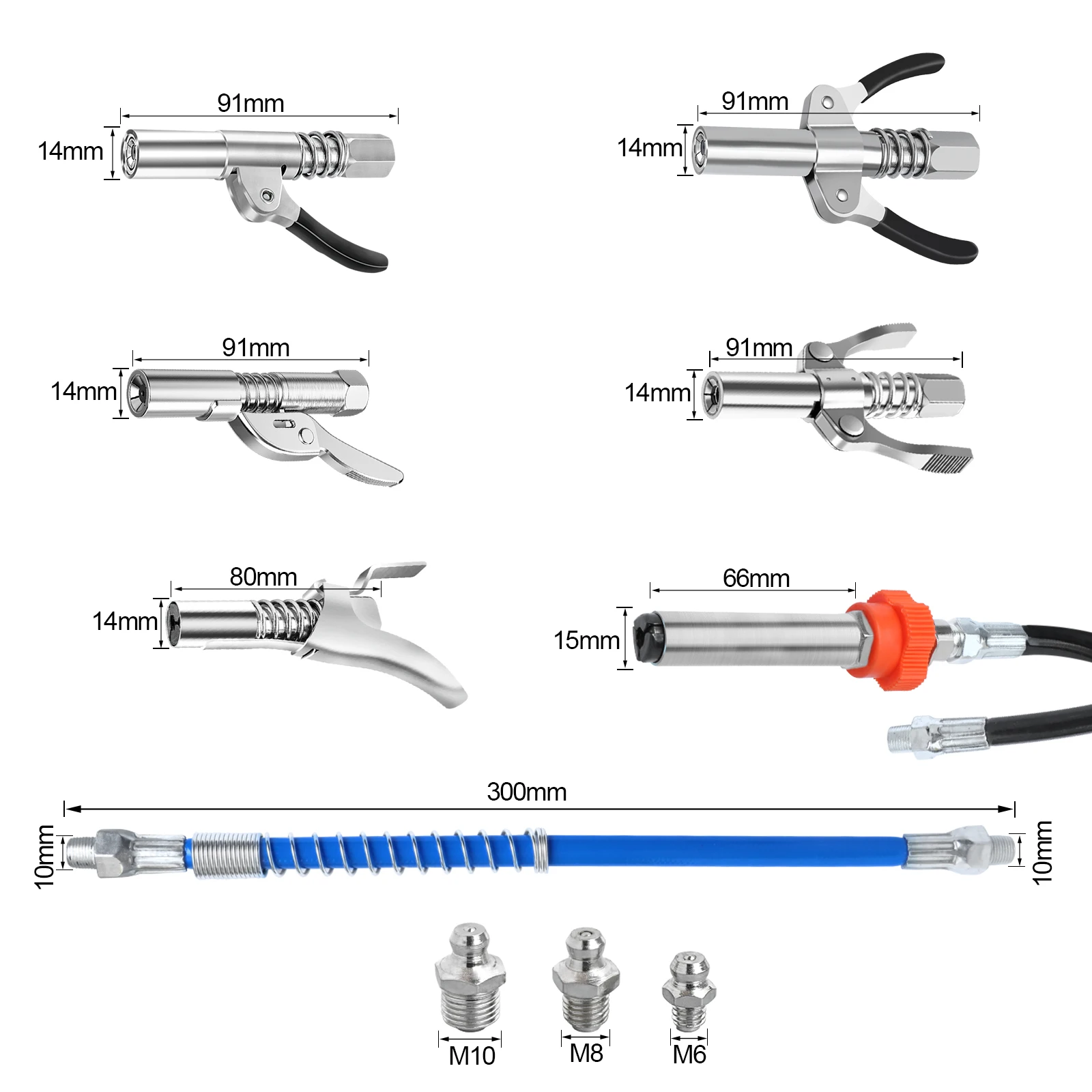 Grease Coupler Heavy-Duty Quick Release Grease Gun Coupler Single Or Two Press Easy to Push Accessories