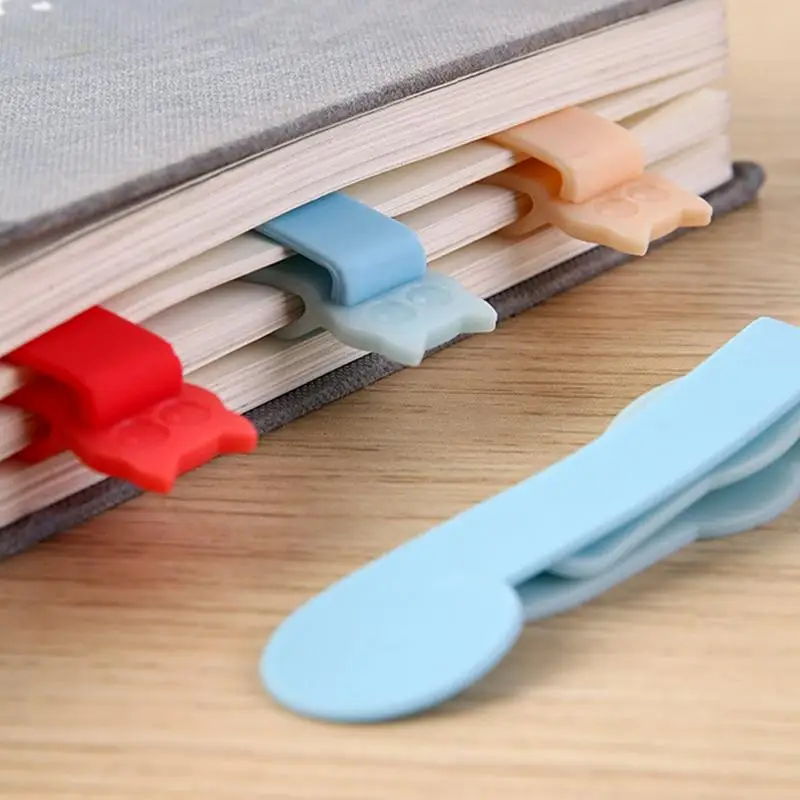 3pcs Automatic Book Marks Silicone Reading Automatic Bookmarks Cute Book Page Markers Book Clip Bookmark Buckle for Readers