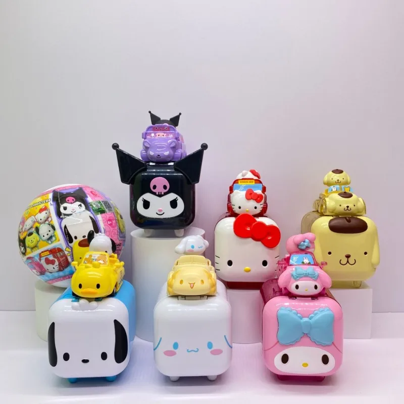 

Original Sanrio Family Car Anime Figure Hello Kitty Kuromi Mystery Box Figurine Cute Kawaii Figure Miniature Capsule Toys Gift