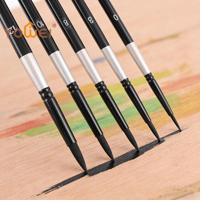 Latest 7Pcs Squirrel Hair Brush Set Round Pointed Tips No Shed Gouache Watercolor Brushes For Beginner Artist Painting Kit