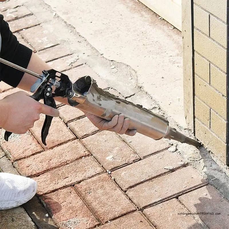 28GF Professioneel stevig roestvrijstalen kitgereedschap met dubbele mondstukken, accessoire voor toepassing op muren en vloeren