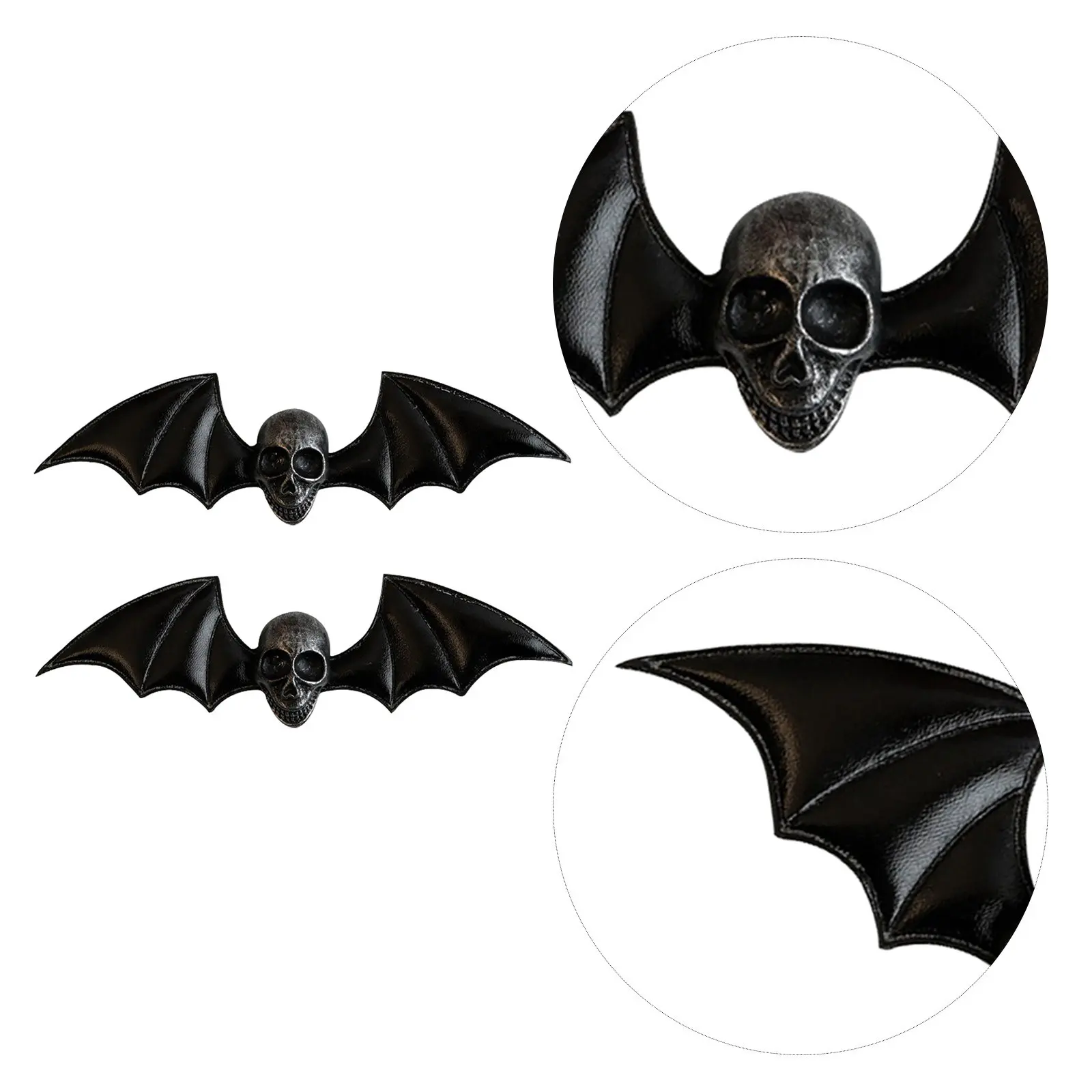 

2Pcs Gothic Skull Hair Clips Wing Hair Clips Halloween Hairpins for Women Punk Halloween Accessories Party Cosplay