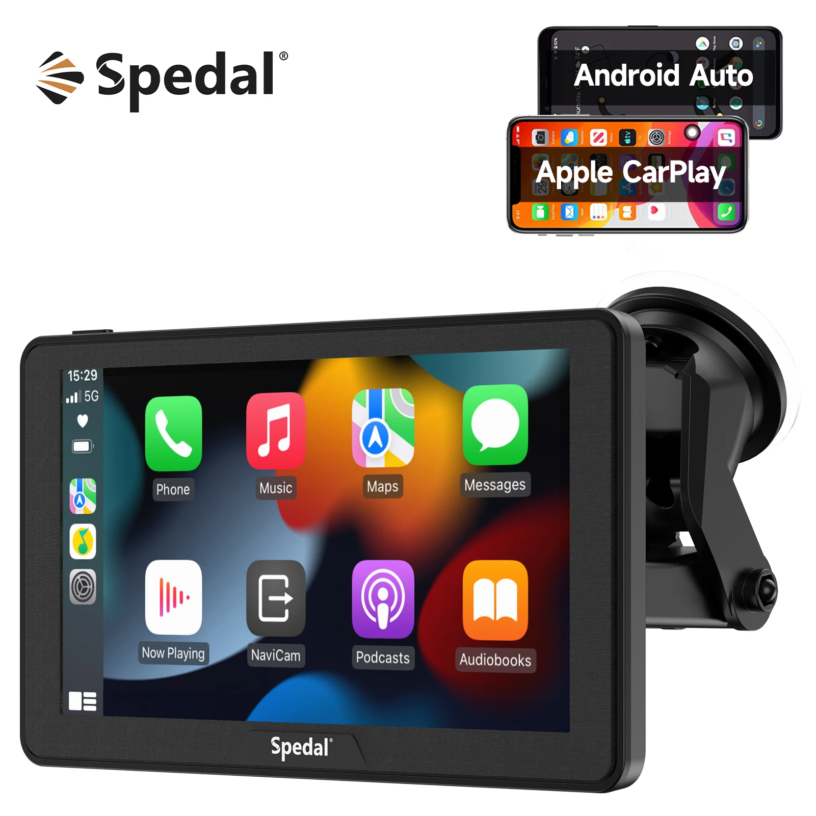 

Spedal CL786 Portable 7" IPS Touchscreenwith Wireless CarPlay & Android Auto CarPlay Screen for Car Mirror Lin