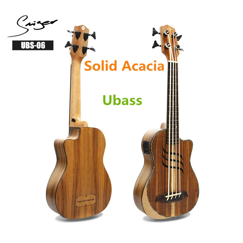 

Ubass U Bass Top Solid Acacia Ukulele Fretless 30 Inches Electric Guitar 4 Strings Mini UKE Electro Guitars Pickup Sculpture