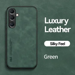 Luxury Leather Phone Case for Samsung Galaxy S24 FE S25 S23 Plus S22 S21 S20 Ultra S10E Cover with Metal Plate Support Car Hold