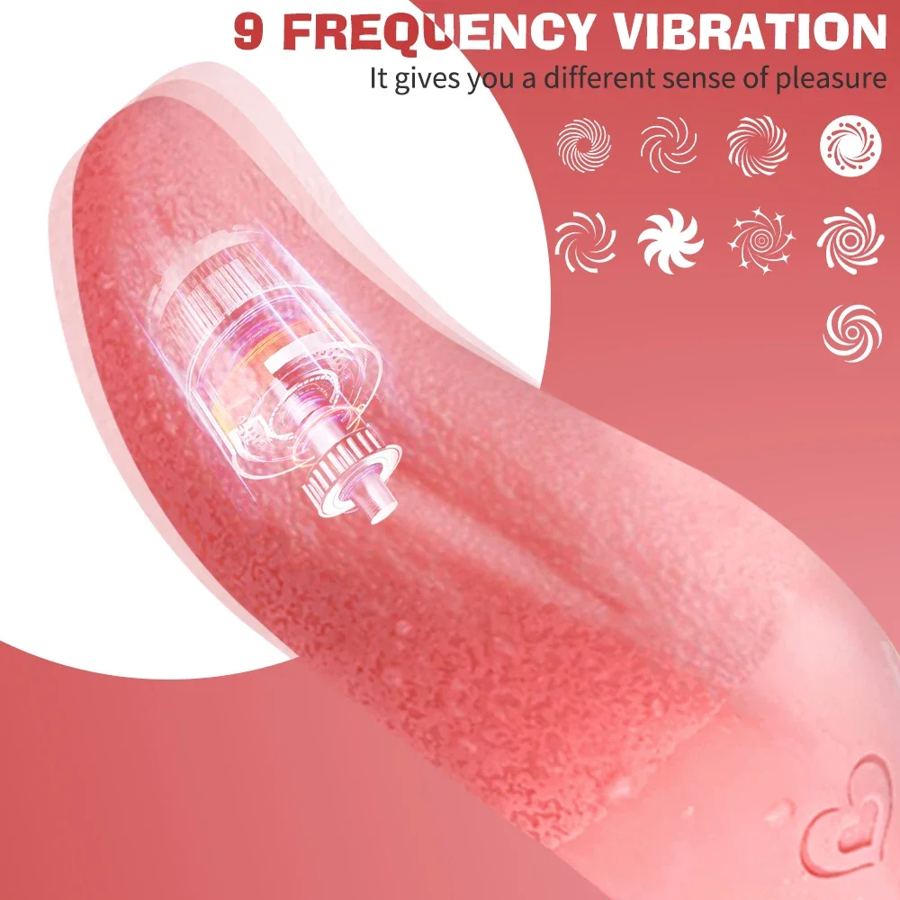 Realistic Tongue Vibrator G-spot Vagina Stimulator Smart Heating Female Masturbator Nipple Massager Erotic Sex Toys for Couple