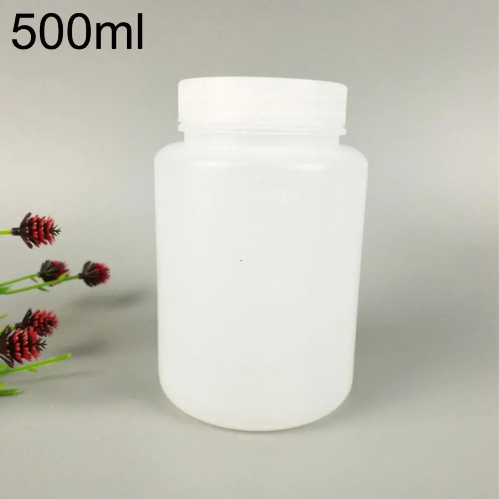 500ml Plastic Laboratory Bottle Chemical Lid Transparent Empty Storage Container