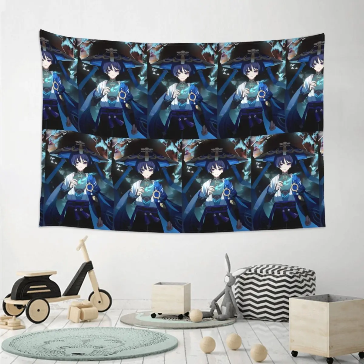 Scaramouche And Wanderer Game Tapestry Hippie Wall Hanging Aesthetic Home Decor Tapestries for Living Room Bedroom Dorm Room