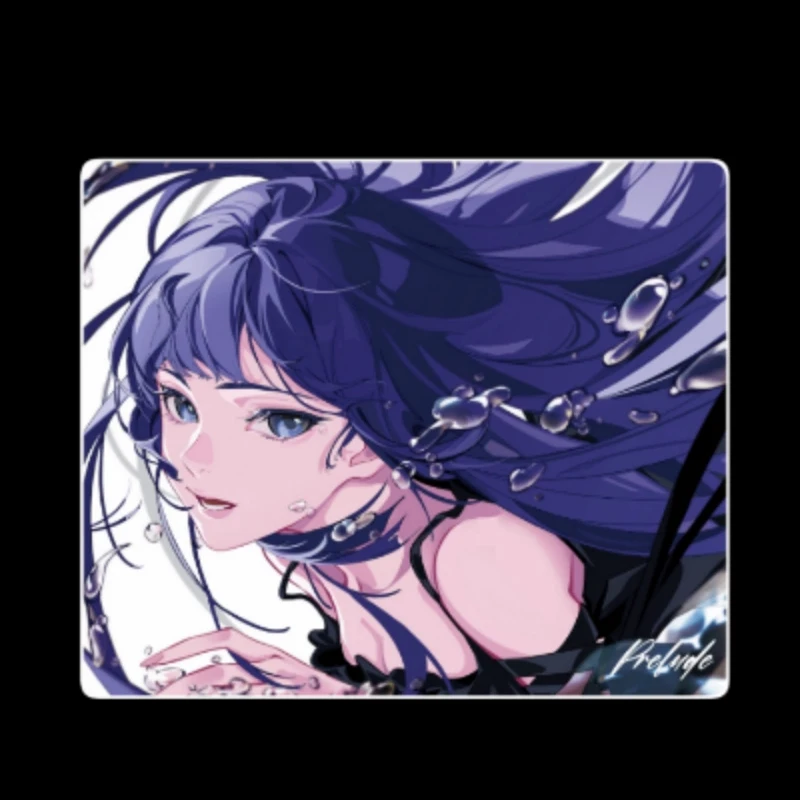 

Trendy Cool Purple Hair Girl Creative Photovoltaic Glass Mouse Pad - Tempered Hard Surface for FPS Gaming & Office Desk Mat