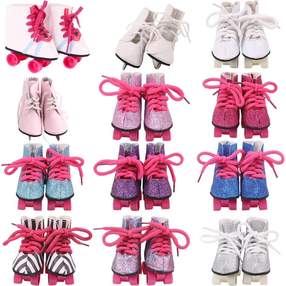 7.5 cm Doll Skates Shoes Clothes For American 18 Inch Girl 43 cm Born Baby Doll Items Accessories Nenuco Generation,Girl's Toys