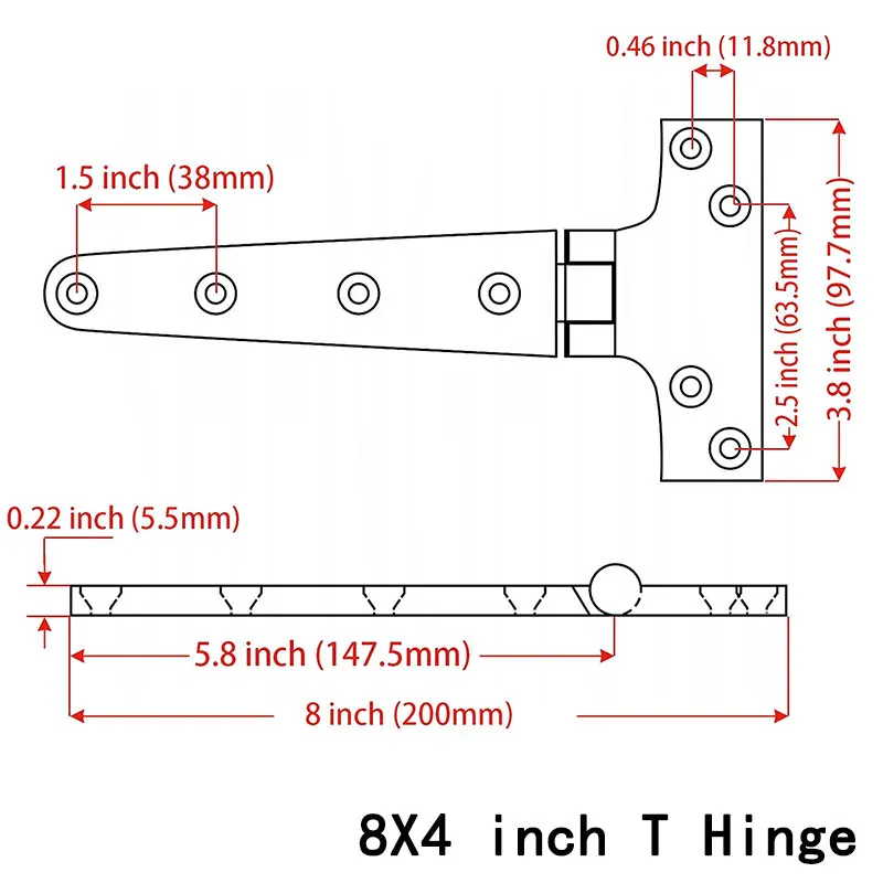 Edelstahl Universal T-Form Boot Marine praktische Ersatzteile Hardware Tür scharnier Unterputz schrank