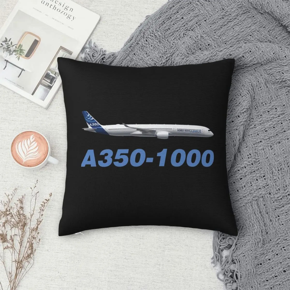 

Квадратная наволочка Airbus A350-1000, наволочка из полиэстера, декоративная удобная подушка на молнии для домашнего дивана