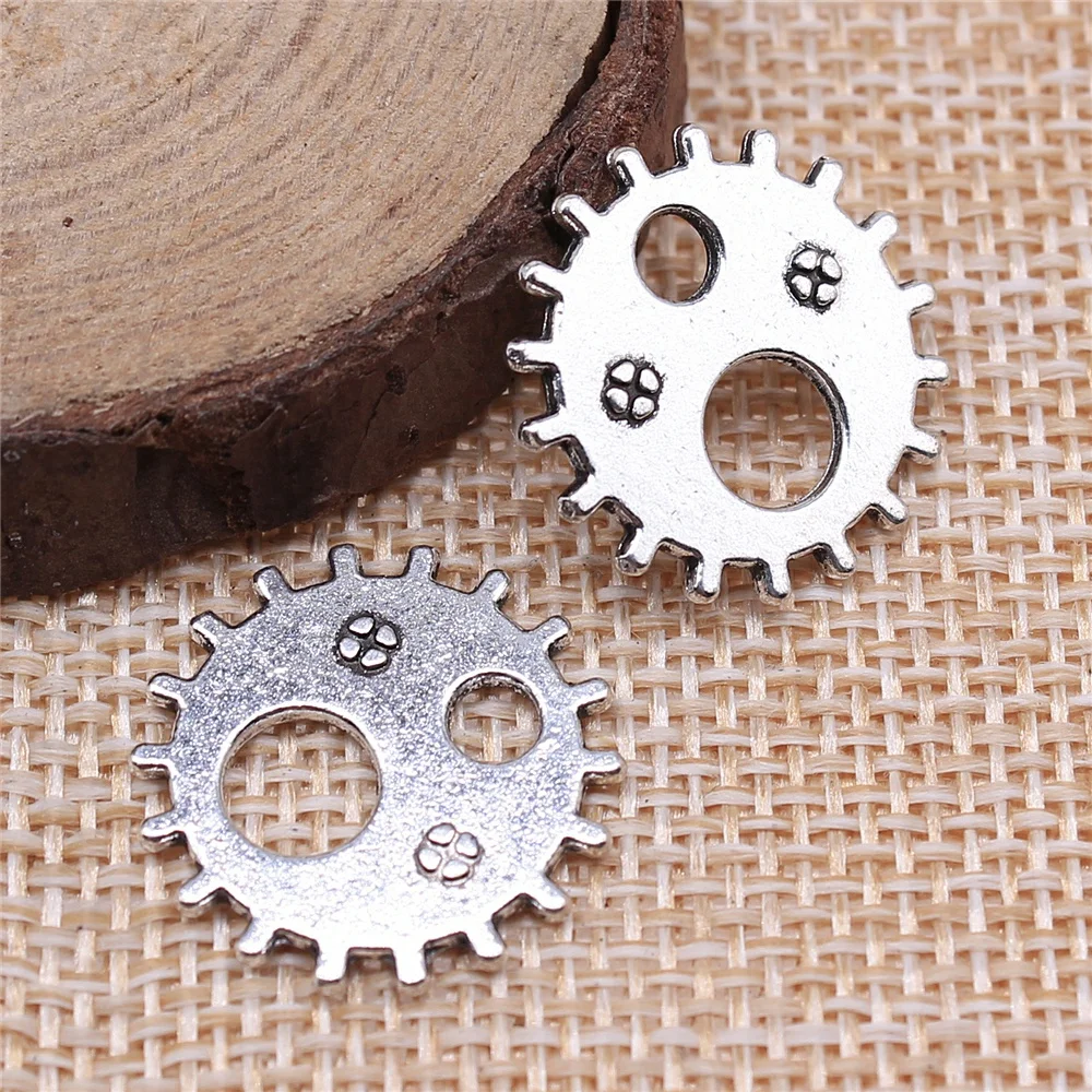 WYSIWYG 10pcs 19x19mm Steampunk Gear Charms For Jewelry Making