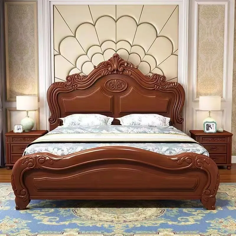 European solid wood bed, American soft bag leather bed 2