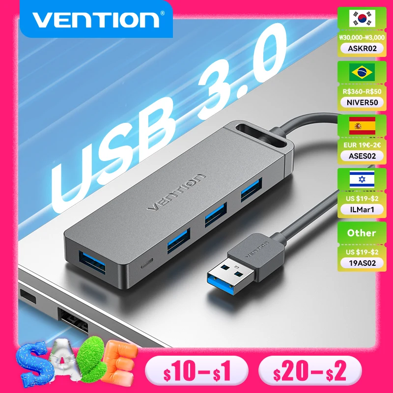 Vention USB C Hub High Speed 4 Ports Multi Type C to USB 3.0 Hub Splitter Adapter for MacBook Pro iPad Pro Xiaomi Lenovo USB Hub