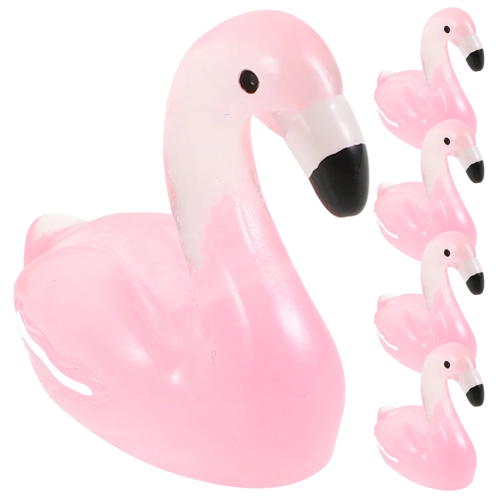 

50 Pcs Glow-in-the-dark Flamingo Decoration Miniature Lawn Decorations Tiny Flamingos Figurine Table Top Outdoor