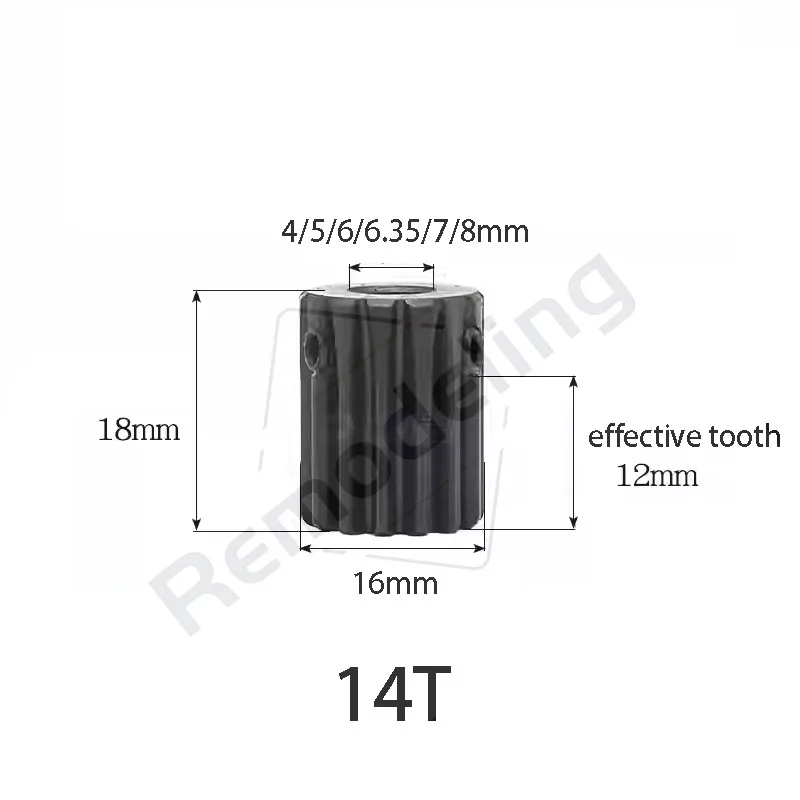 1 Stuks 1 Mod Tandwiel 10T 12T 14T Boring 4Mm ~ 8Mm 45 # Staal Zwartmakende Transmissie Tandwielen Rondsel 1 M Motor Tandwiel Onderdelen Accessoires