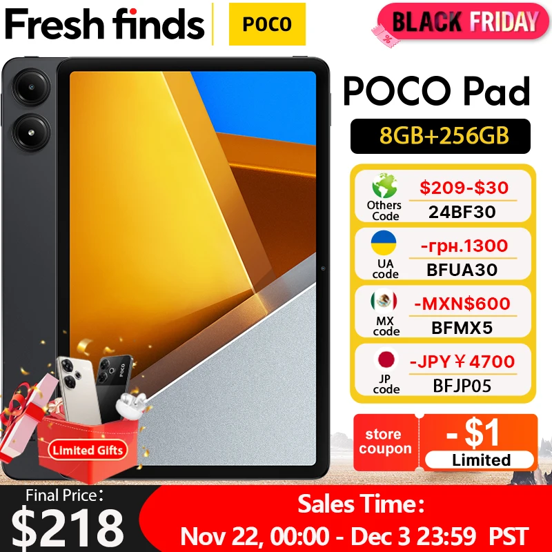 [World Premiere] POCO Pad Global Version 12.1'' 2.5K Display Tablet Snapdragon 7s Gen 2 Octa core 10000mAh Battery Dolby Atmos