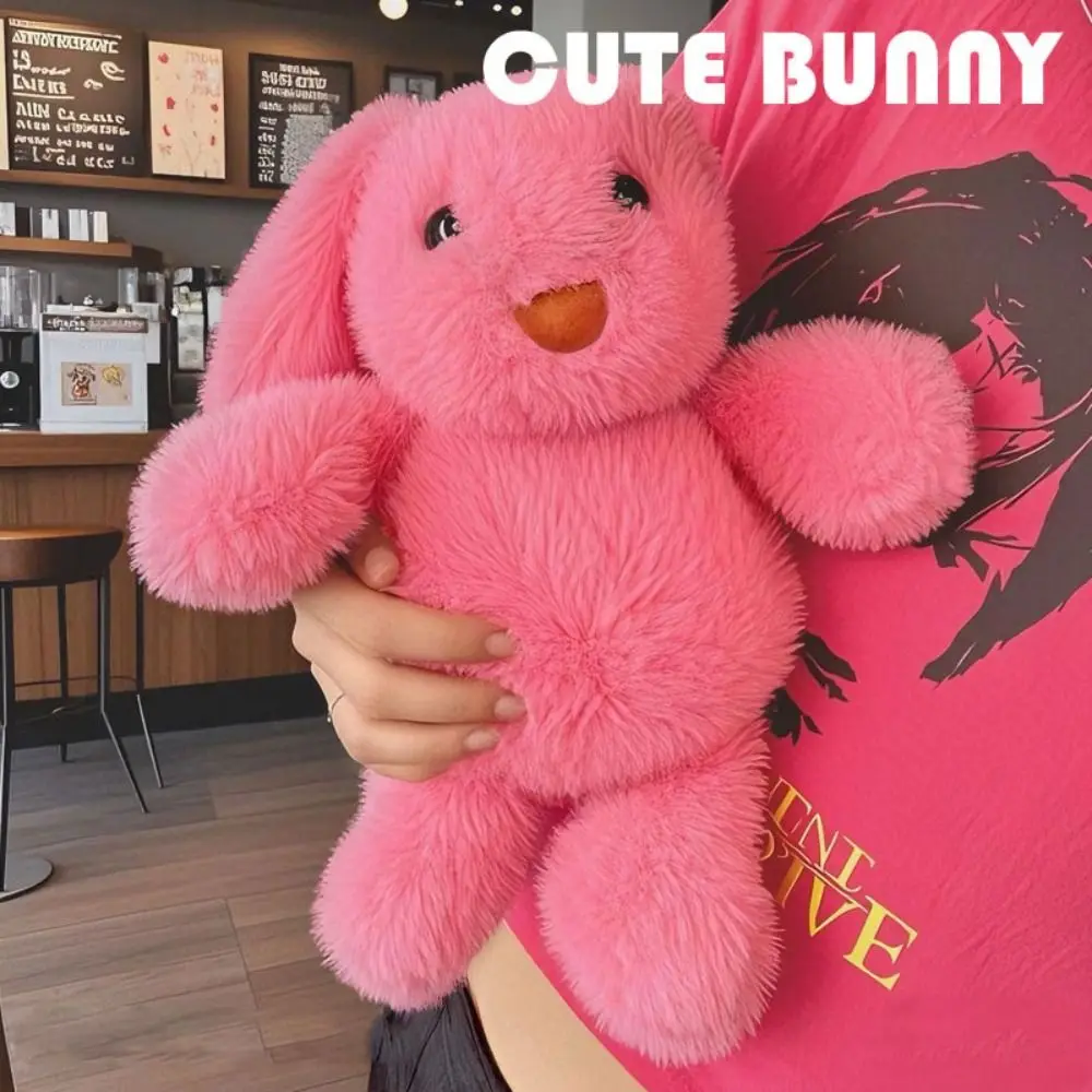 

Soft Plush Rabbit Pillow Interactive Fluffy Big Ear Rabbit Plush Toy Comfortable Collection Stuffed Animals Rabbit Toy