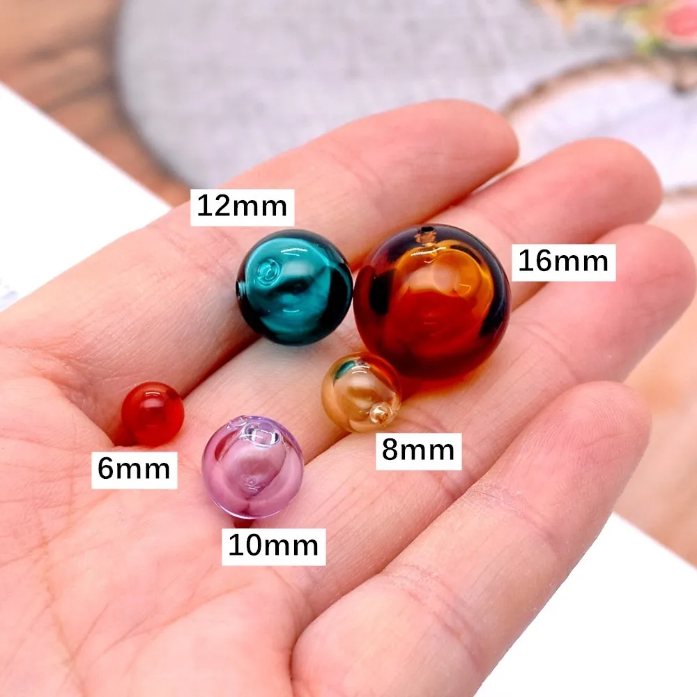 2piece Diffuser Perfume Glass Ball Pendant Refillable Essential Oil Aromatherapy Handmade Perfume Diffuser Ball For Jewelry Make