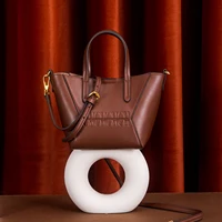 Bolso de mano de gran capacidad para mujer a la moda, bolso de hombro multifuncional de Color sólido para otoño 2025