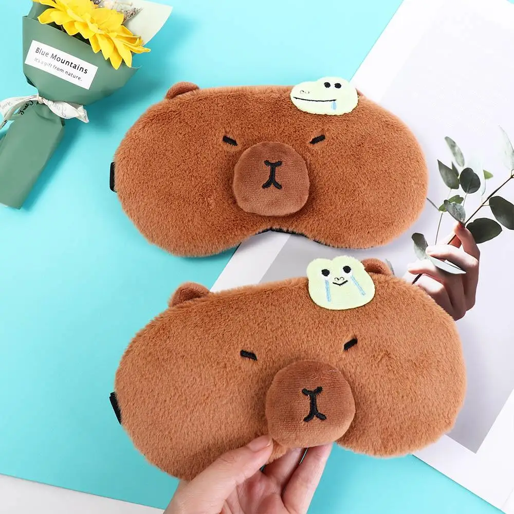 

Nap Eye Shade Capybara Eye Cover Promote Sleep Light-proof Plush Sleeping Mask Portable Sleep Aids Cute Animal Eyepatch Winter