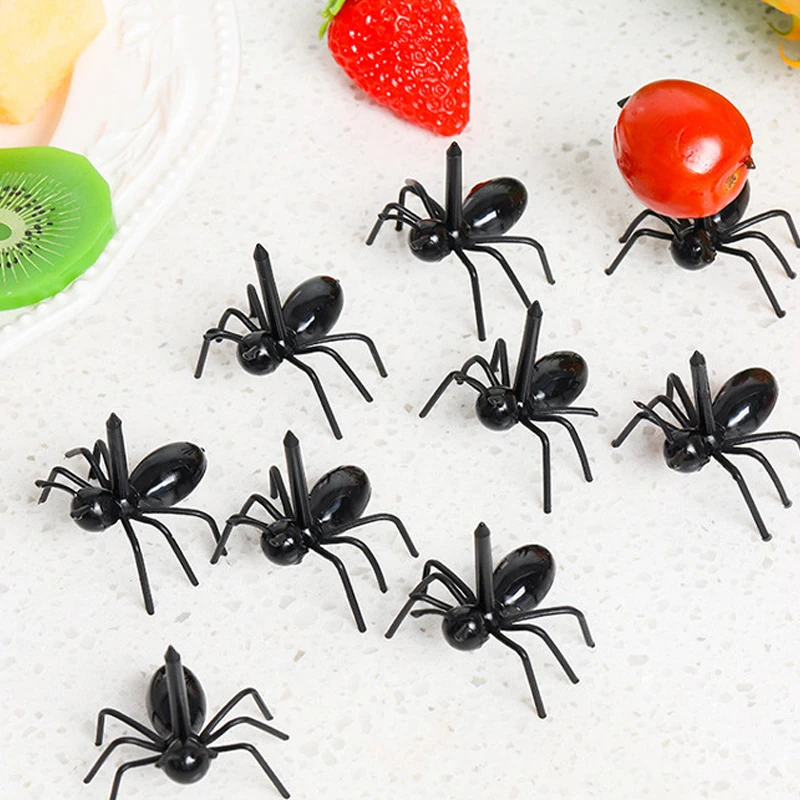 

60Pcs Ant Fruit Fork Set Plastic Ant Toothpick Bento Stick Party Cake Snack Fork for Home DIY Table Decor Kid Lunch Accessories