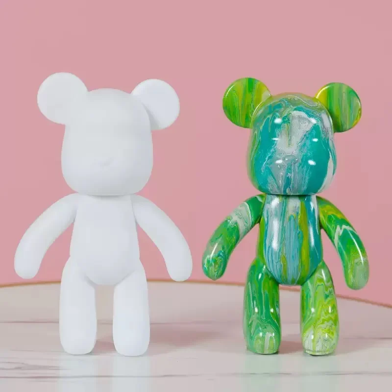 5Pcs 18/23cm DIY Fluid Bear Sculpture Handmade Bear Doll Ornaments Violent Bear Graffiti Painting ParentChild Toys Gifts