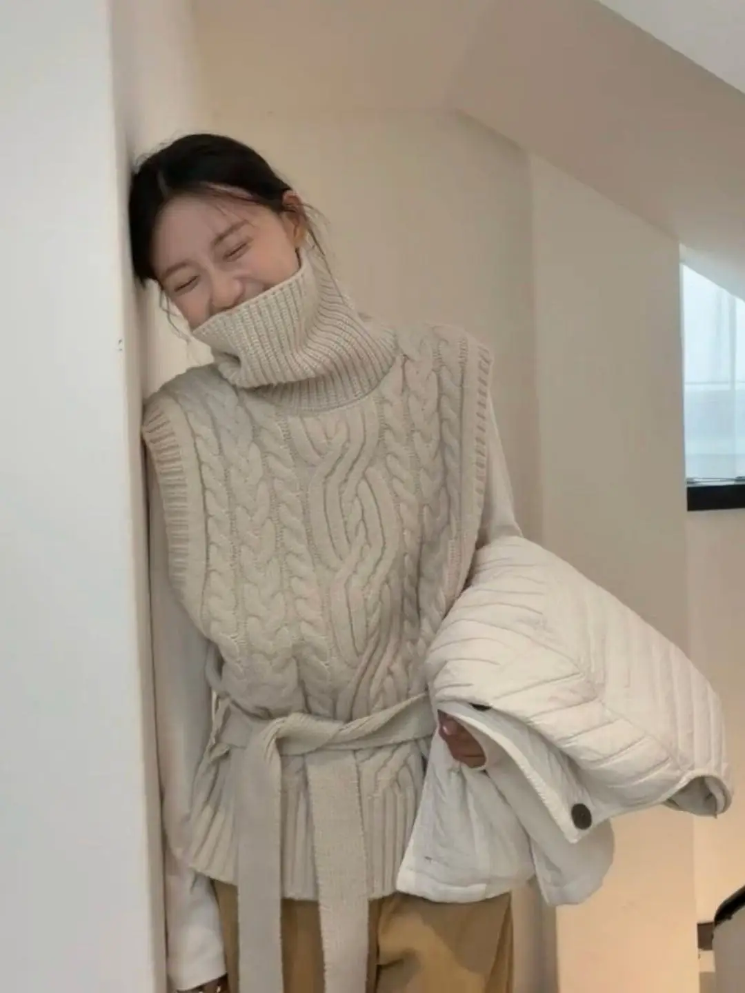 Lose Gestrickte Herbst Winter frauen Pullover Hohe Kragen Svel Twist Garn Top Schichtung Sle Faion Casual Französisch Sle