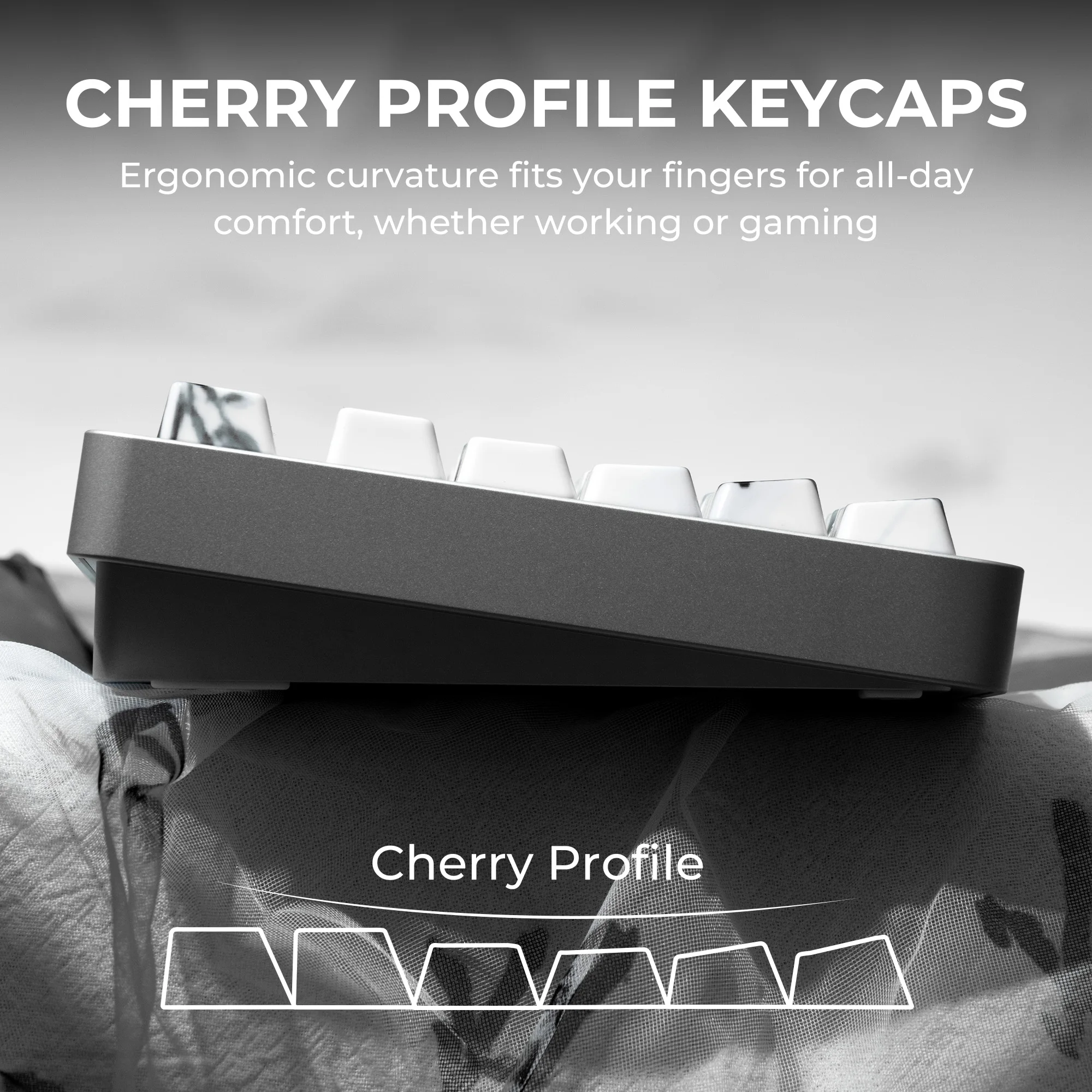 XVX Rōnin Ceramic Keycaps Cherry Profile 120-Key Full Keycap Set Side Print