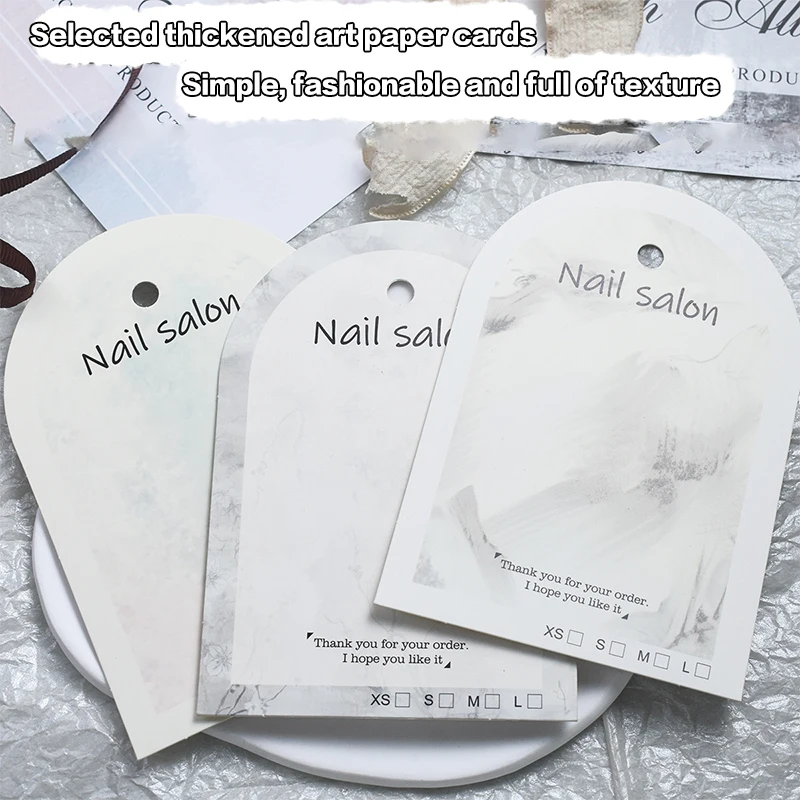 5Pcs Press-On Nail Packaging Display Handmade False Nail Design Swatch Show Card Manicure Sample Display Salon Photograph Props