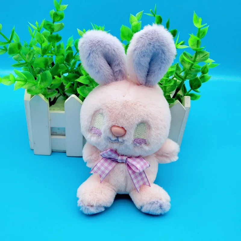 Muñeco de peluche de conejo de dibujos animados Kawaii para niños, colgante de animales bonitos, llavero de felpa, regalos pequeños de cumpleaños para niñas, nuevo, 15cm, 1Pc