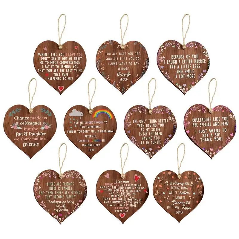 Mothers Day Heart Shape Wood Sign Heart Hanging Sign Home Door Decorative Ornaments Crafts Pendant Gifts