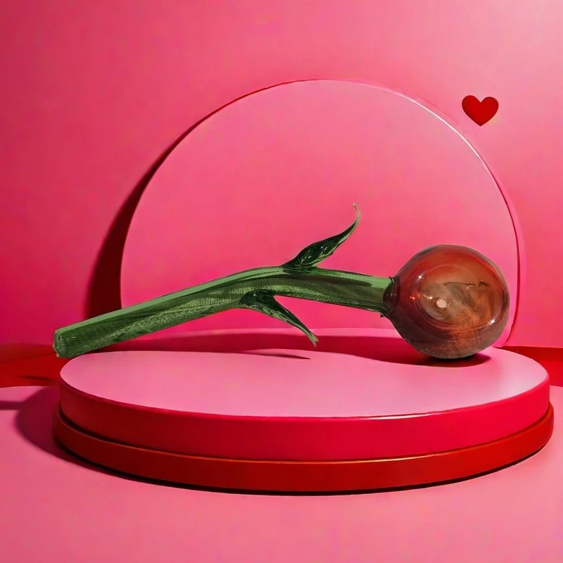 1 قطعة أنبوب زجاجي على شكل زهرة ، زجاجة زجاجية محمولة على طراز Ins ، ملحقات تدخين عالية الجمال لحفلات المهرجانات