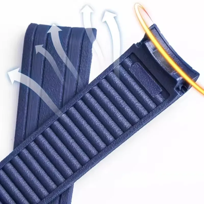 حزام ساعة مطاطي لأوميغا فرس البحر 300 مرصد الغوص استبدال الأصلي أسود أزرق مقاوم للماء ساعة اكسسوارات الفرقة 20 مللي متر