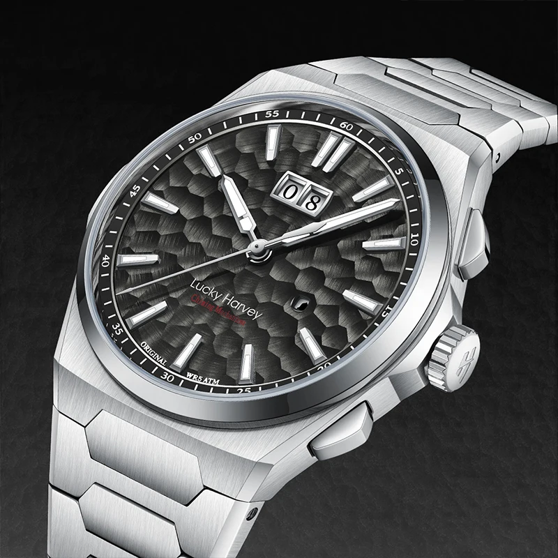 

Мужские наручные часы Lucky Harvey Hammer Texture ZLS402, автоматические, 40 мм, из нержавеющей стали 316L, с сапфировым стеклом, водонепроницаемость 5ATM, модель C