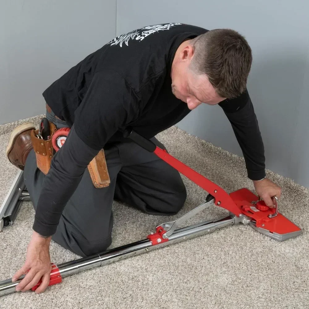 ROBERTS 10-254V Value Kit Maca de carpete Power-Lok com 17 posições de travamento e bloco traseiro de 18 polegadas com rodas, vermelho