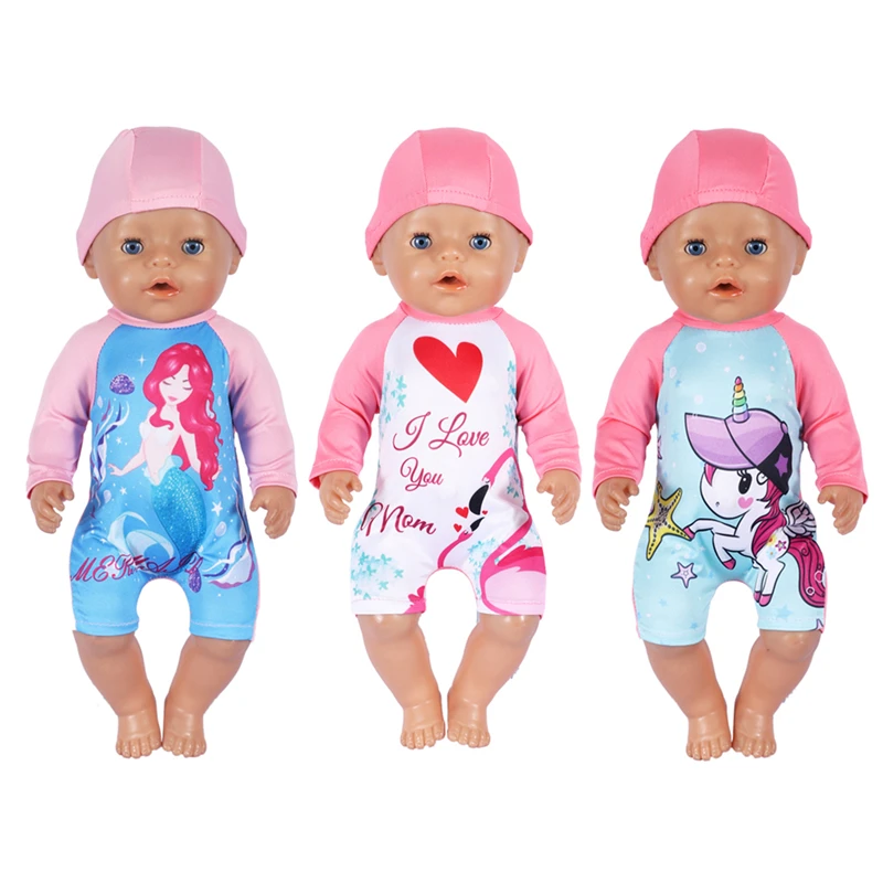 17 18 Inch Doll Clothes Swimsuit for 43cm Dolls Born Rompers Suit for Babies Birthday Festival Gift 18 Inch Summer Doll Clothing