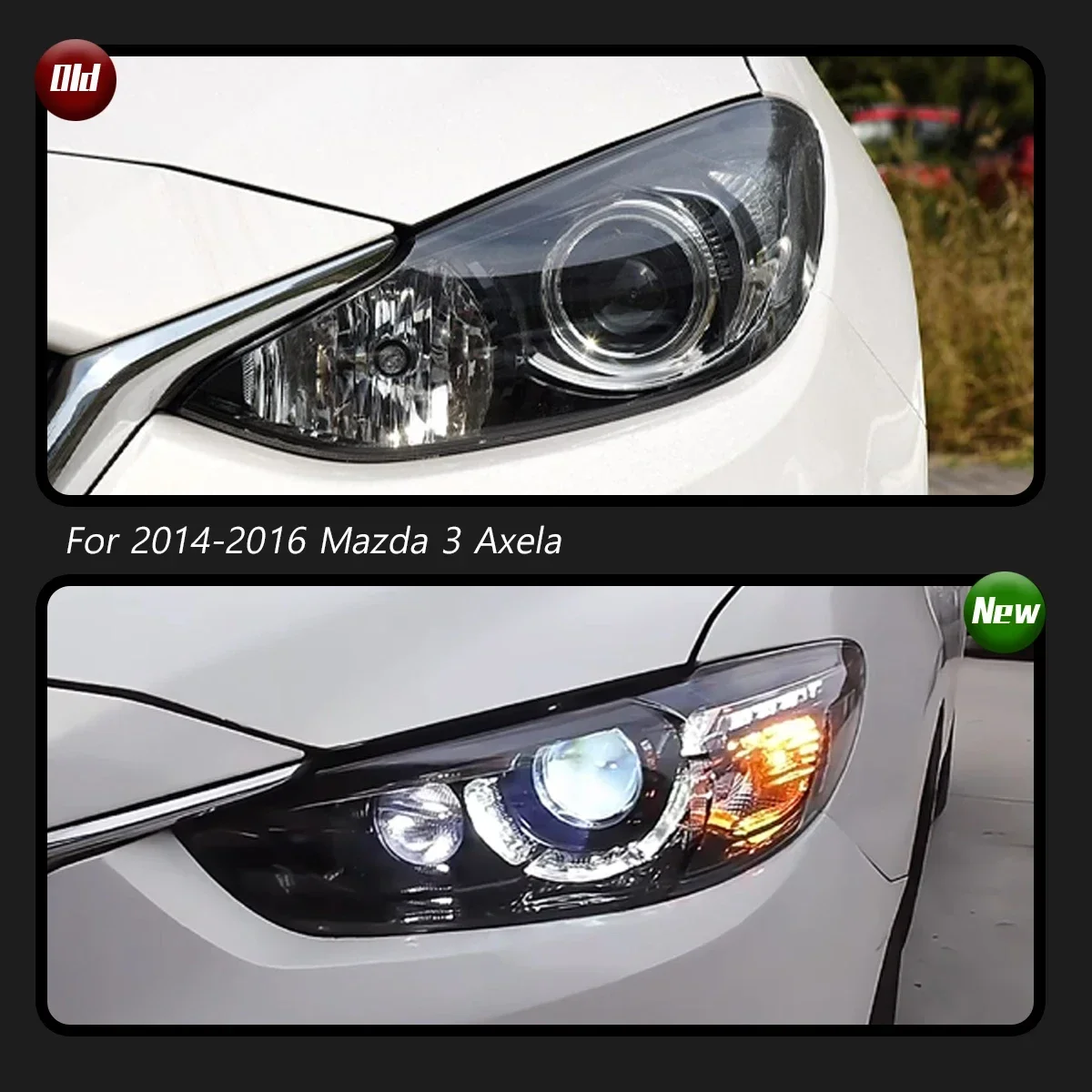 

Автомобильная фара для Mazda 3 Axela, обновление 2014-2016, модифицированная для нового динамического указателя поворота, автомобильная светодиодная фара в сборе